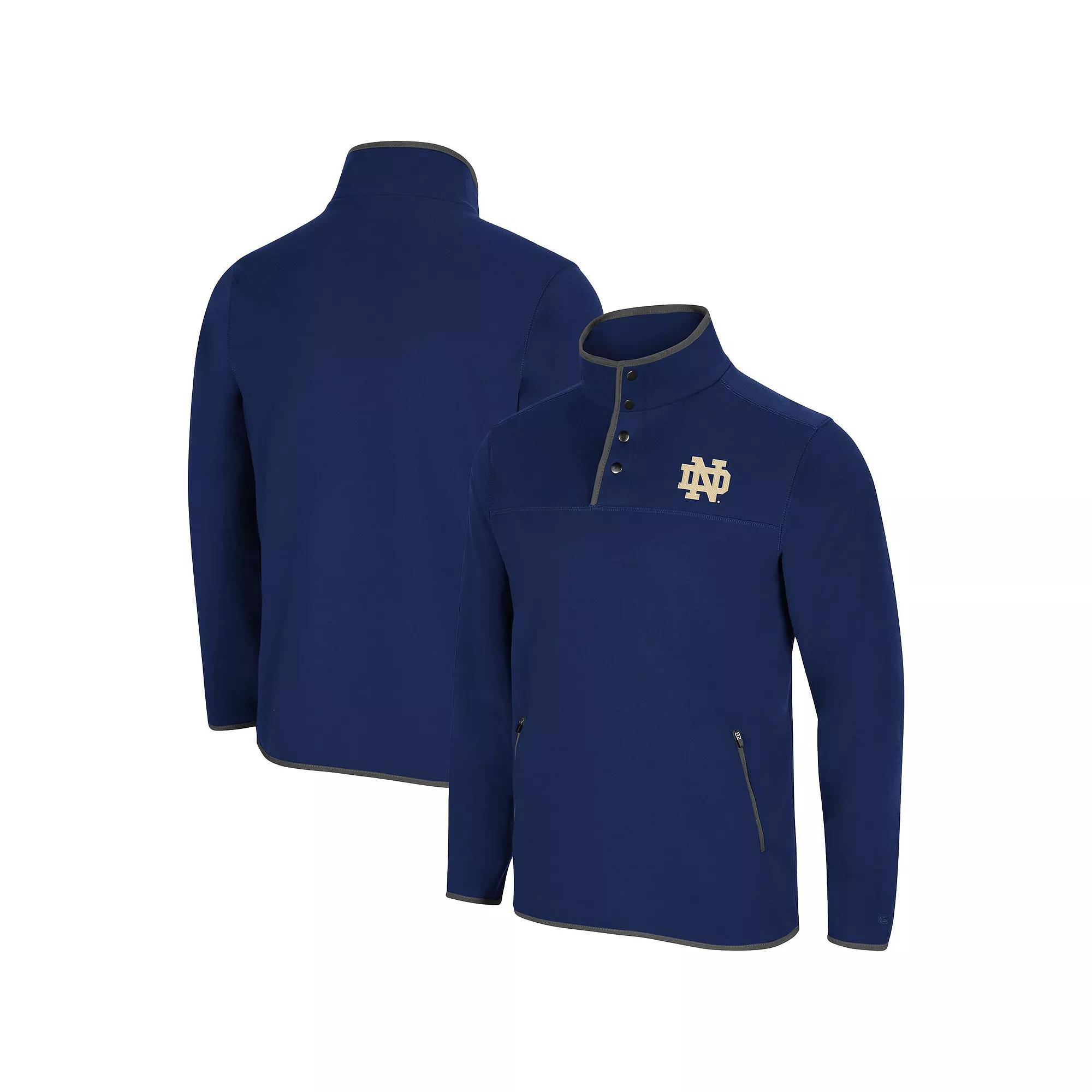 Men's Colosseum Navy Notre Dame Fighting Irish Rebound Snap Pullover Jacket,  Product Image