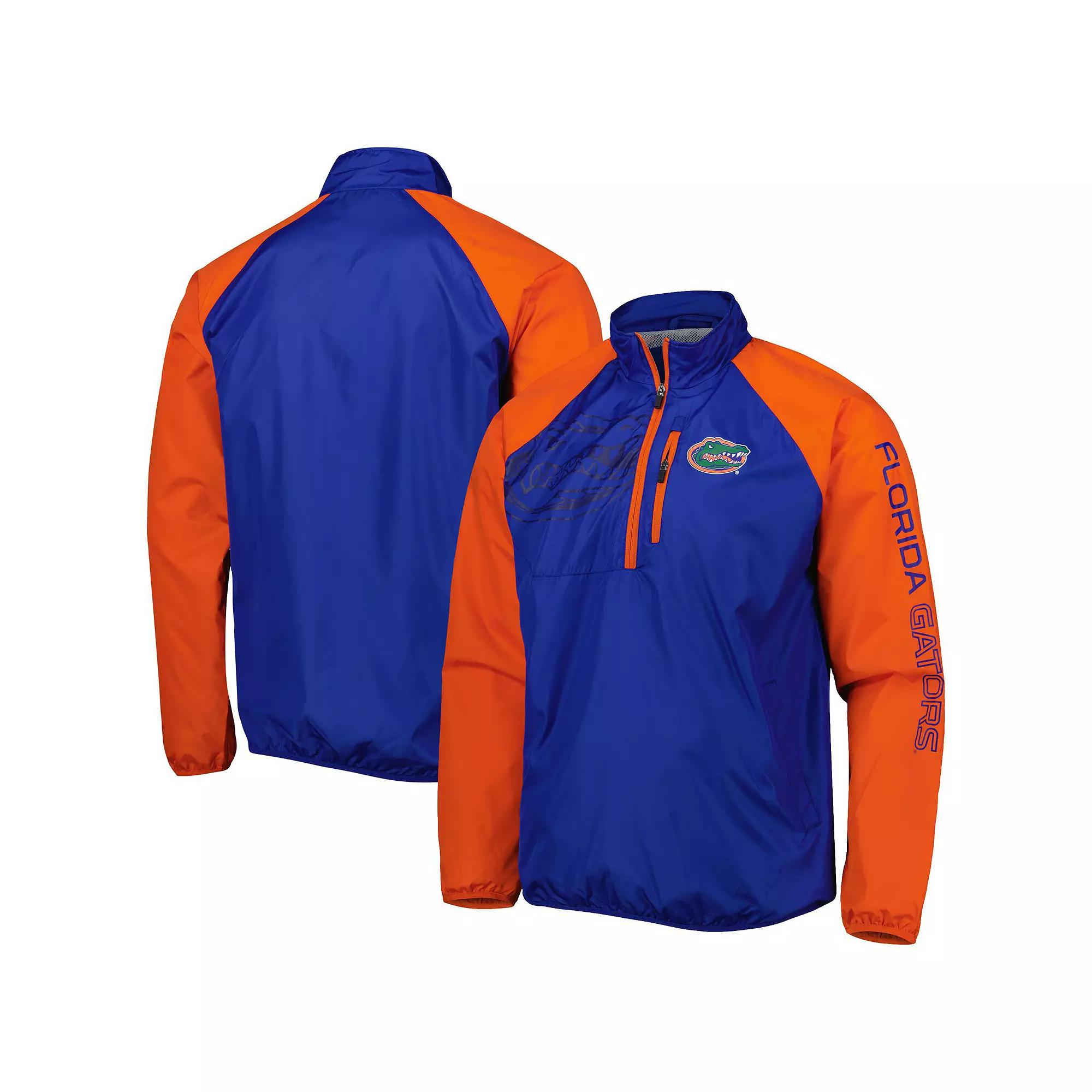 Men's G-III Sports by Carl Banks Royal/Orange Florida Gators Point Guard Raglan Half-Zip Jacket, Size: Large, Blue Product Image