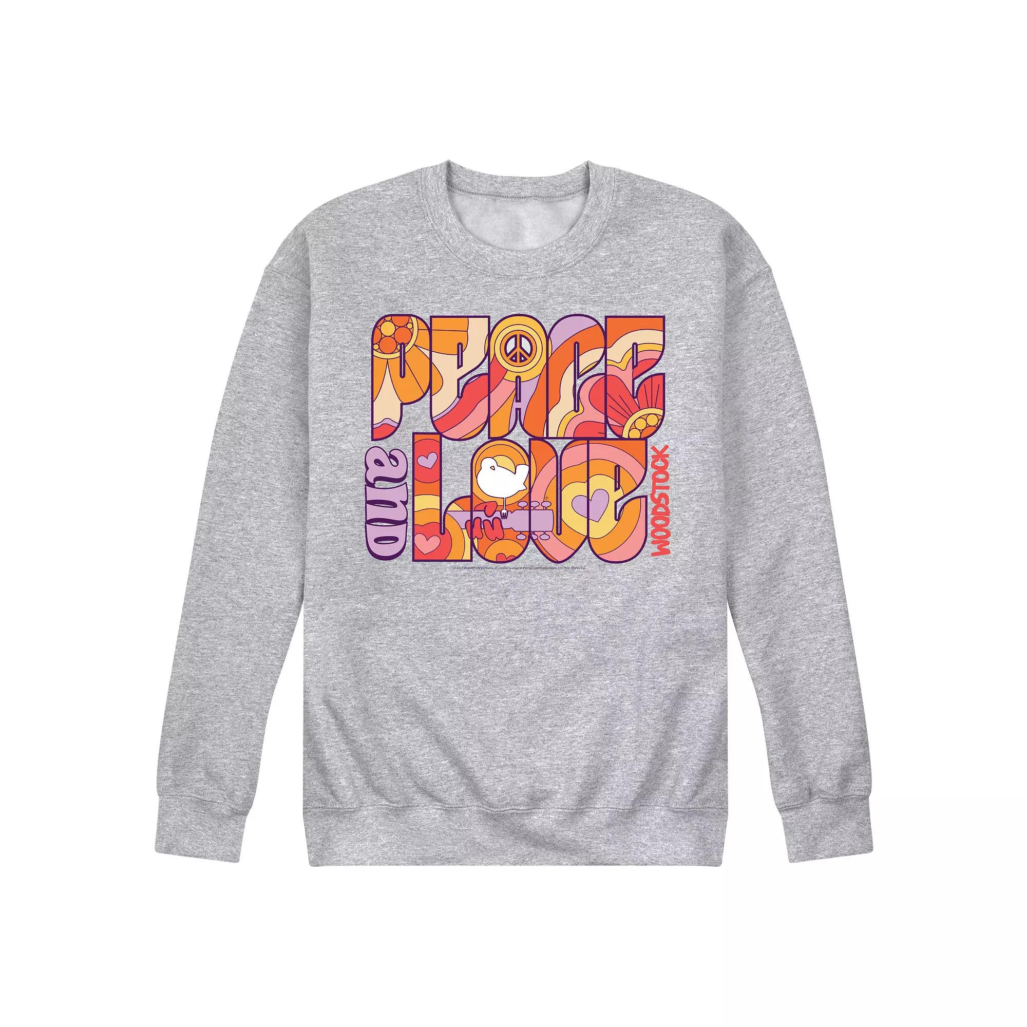 Men's Woodstock Peace And Love Graphic Fleece,  Product Image