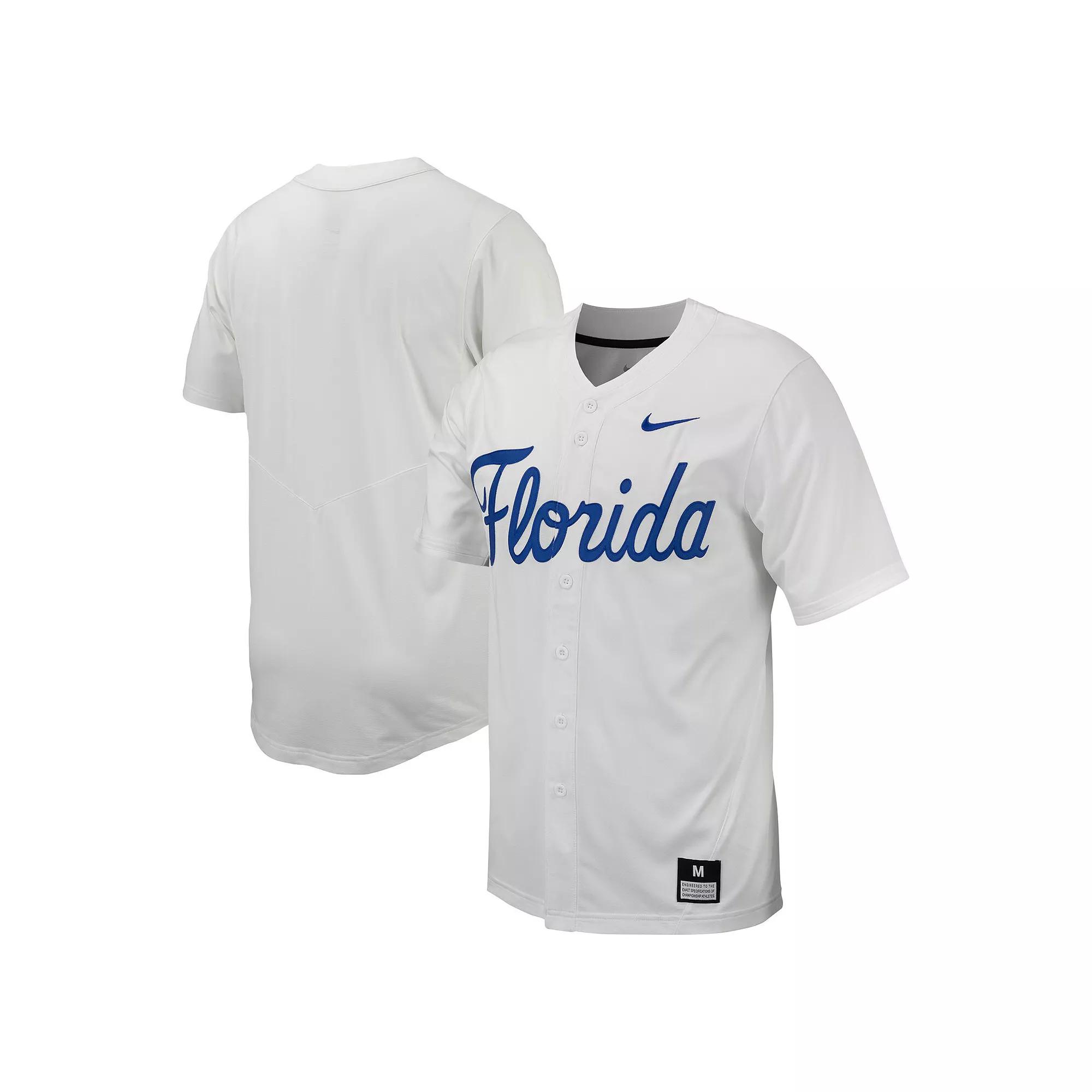 Men's Nike White Florida Gators Replica Full-Button Baseball Jersey, Size: 3XL Product Image
