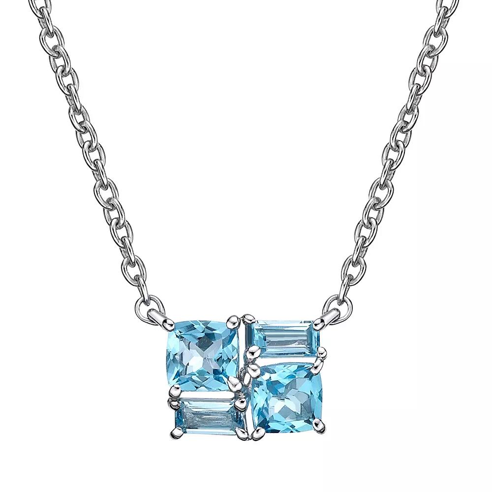 Gemminded Sterling Silver Blue Topaz Pendant Necklace, Women's, Size: 18" Product Image