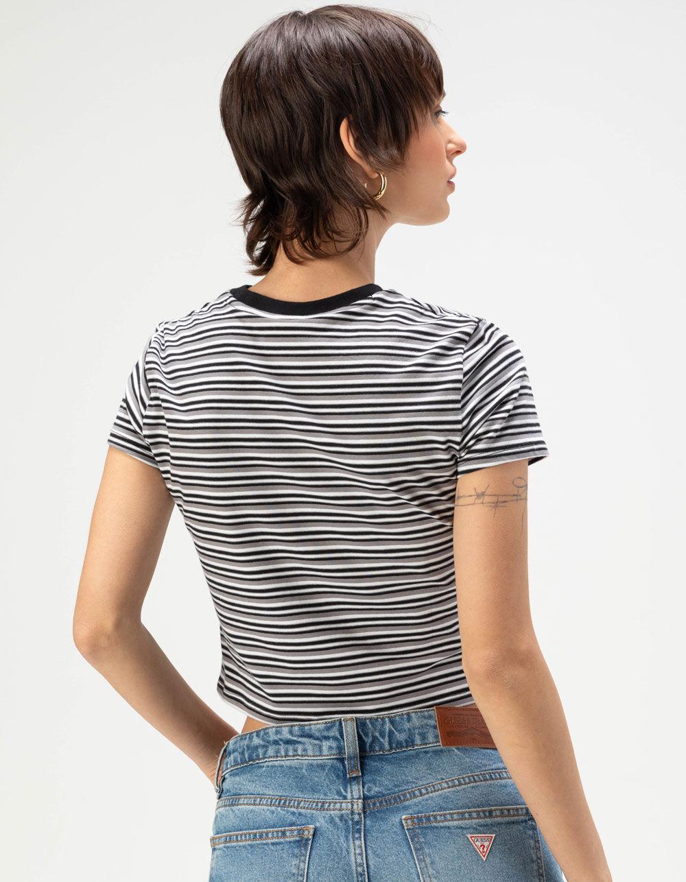 GUESS ORIGINALS Stripe Knit Womens Tee - BLACK COMBO Product Image