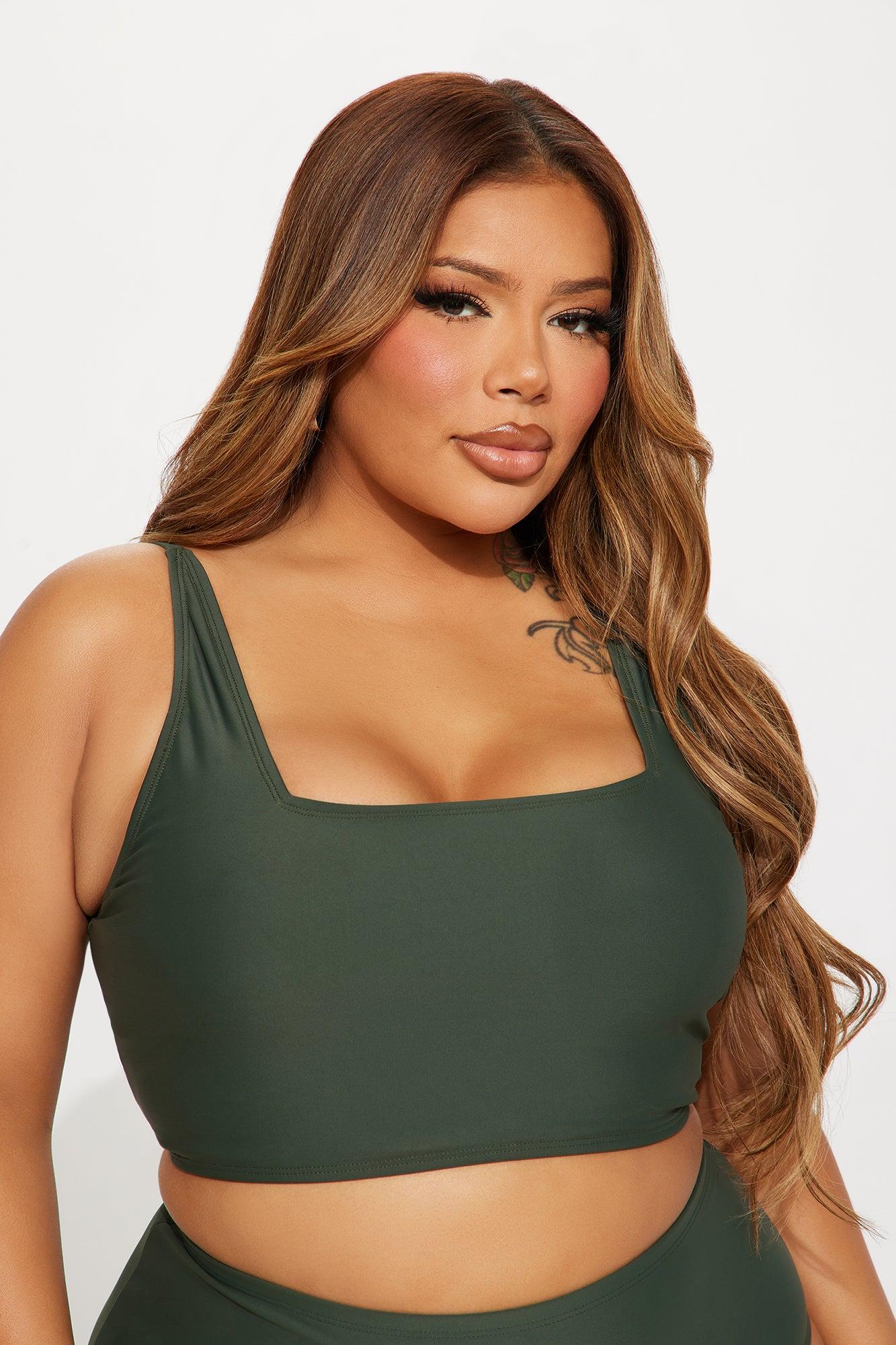 Maui Mix And Match Tank Bikini Top - Olive Product Image