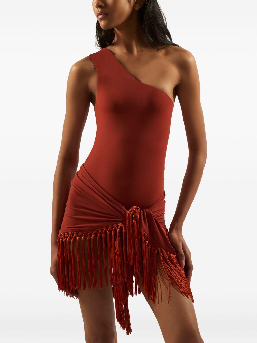 Yacare one-shoulder fringed swimsuit Product Image