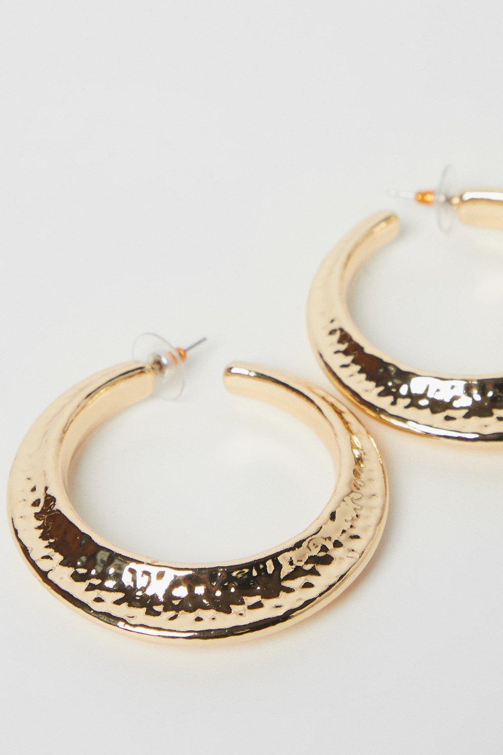 Textured Hoop Earrings Product Image