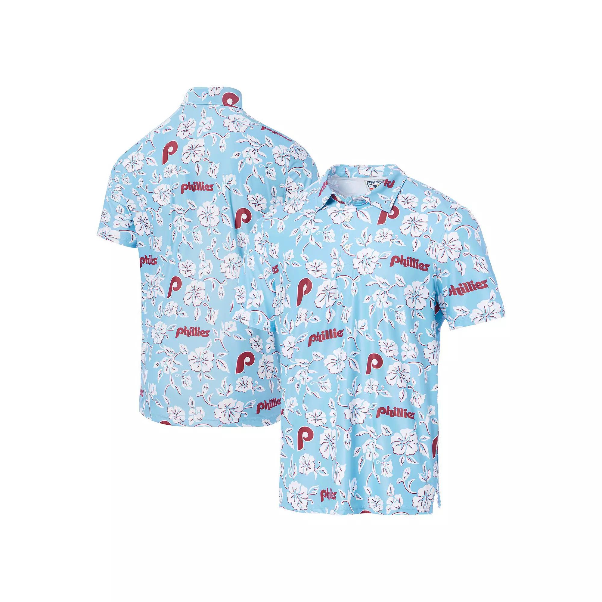 Mens Reyn Spooner Blue Philadelphia Phillies Cooperstown Collection Performance Polo Product Image