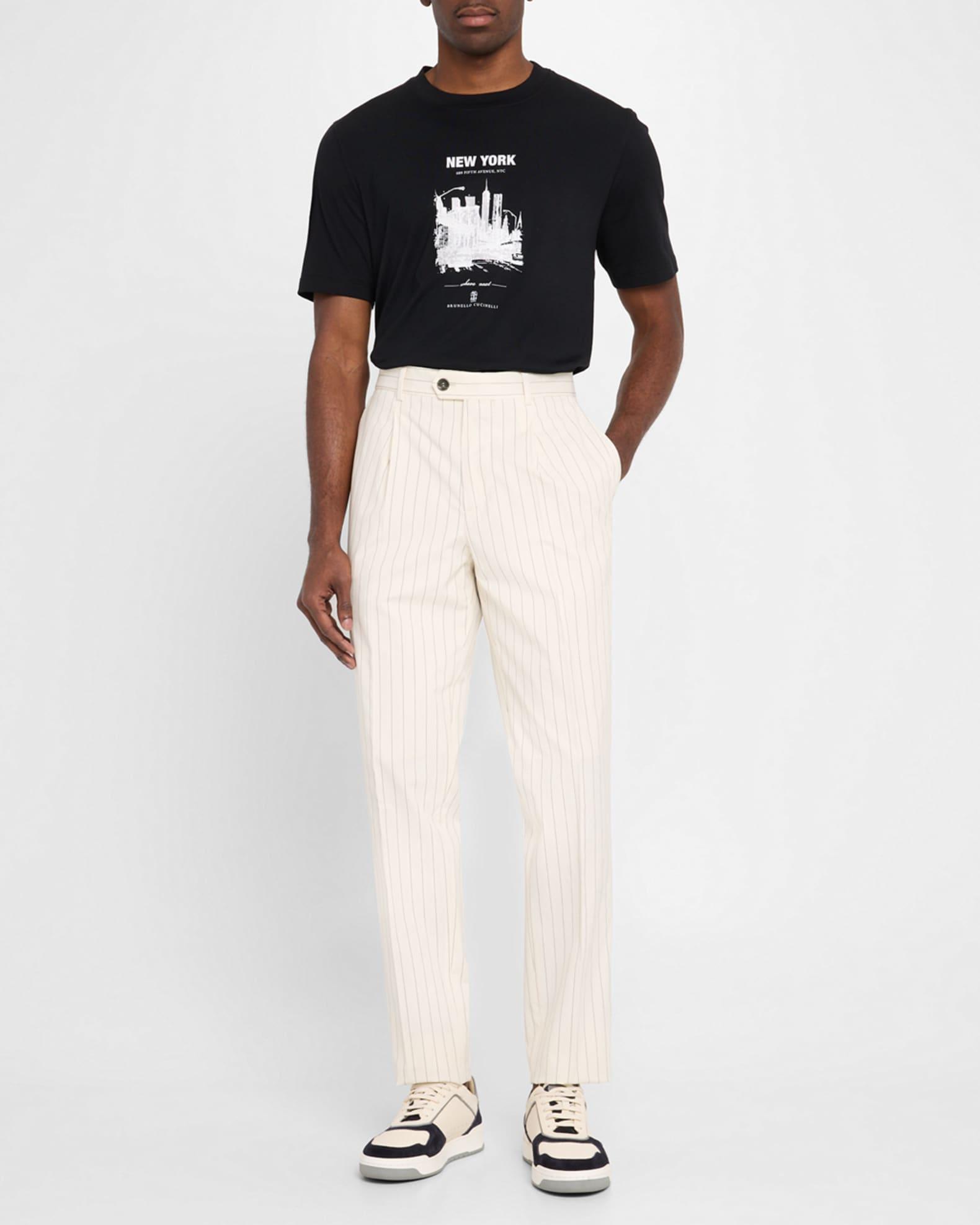 Men's Pinstripe Single-Pleated Pants Product Image