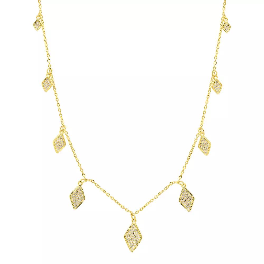 Adornia 14k Gold Tone Diamond-Shape Drop Confetti Necklace, Womens Product Image