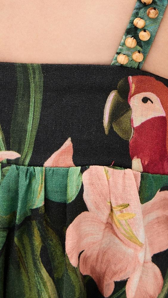 FARM Rio Midnight Macaw Fiesta Black Sleeveless Mini Dress | Shopbop Product Image