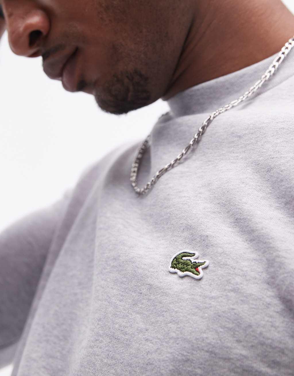 Lacoste Essentials logo sweatshirt in gray  Product Image
