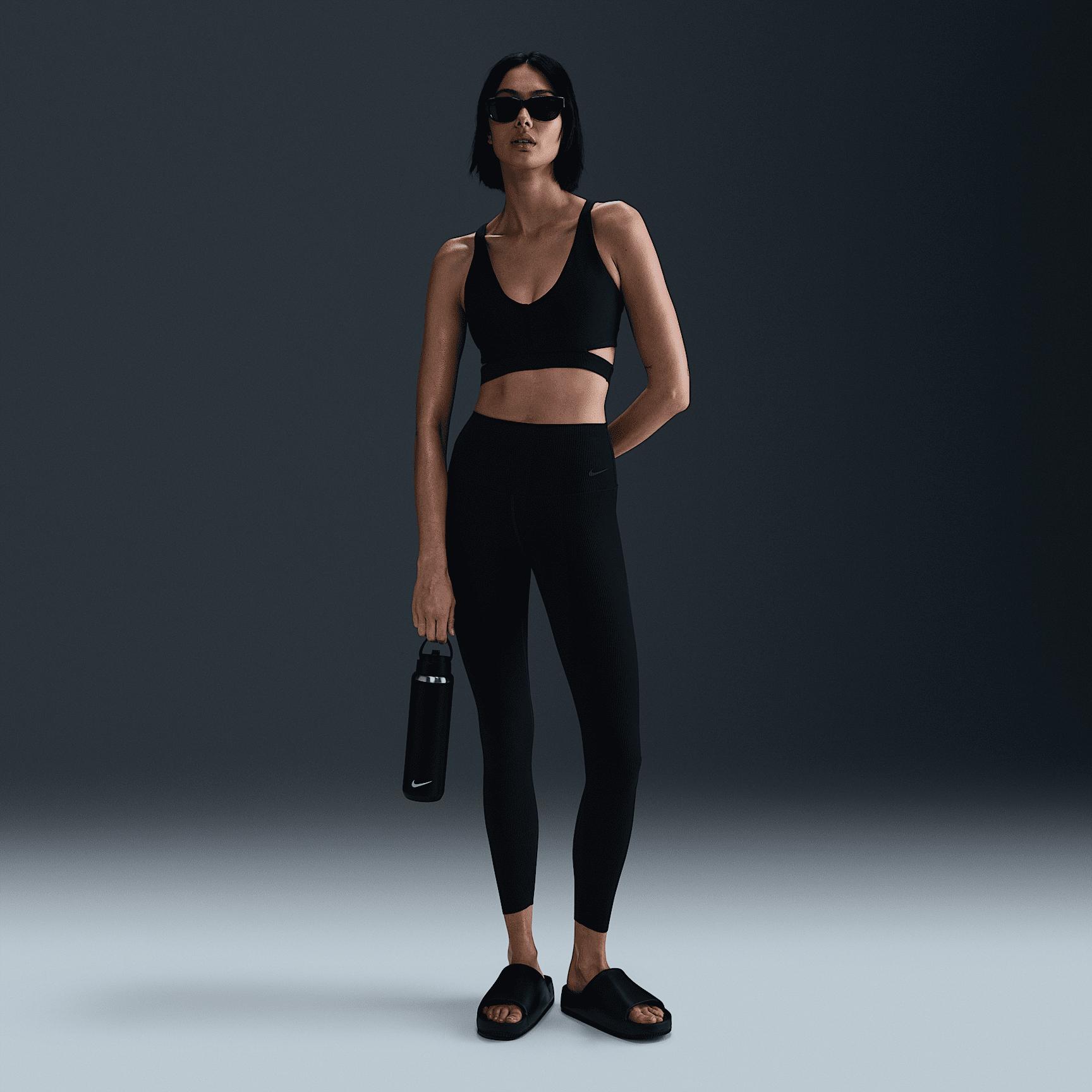 Nike Womens Zenvy Rib High-Waisted 7/8 Leggings | HF1443-010 Product Image