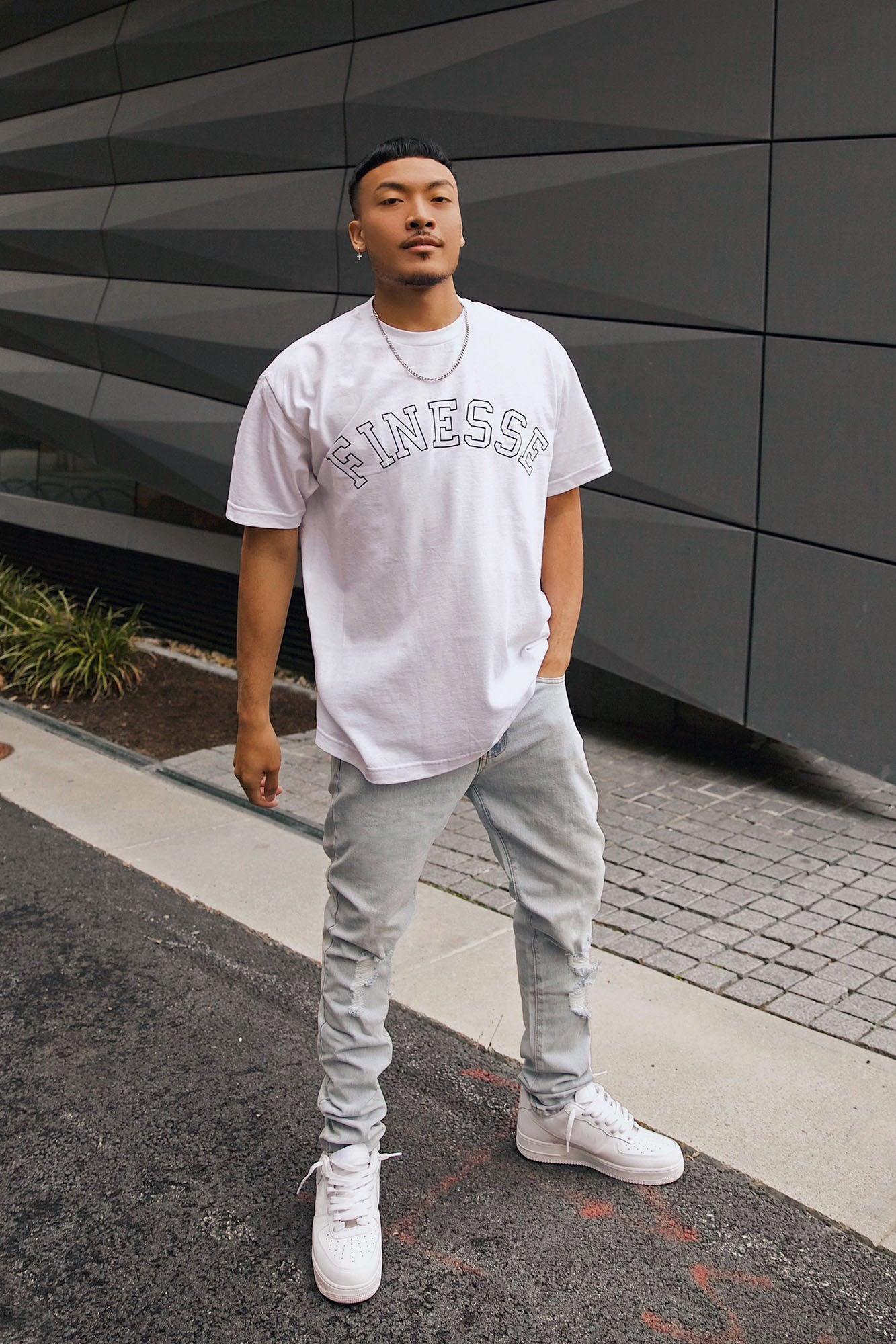 Jasper Skinny Vintage Ripped Knee Jean - Light Wash Product Image