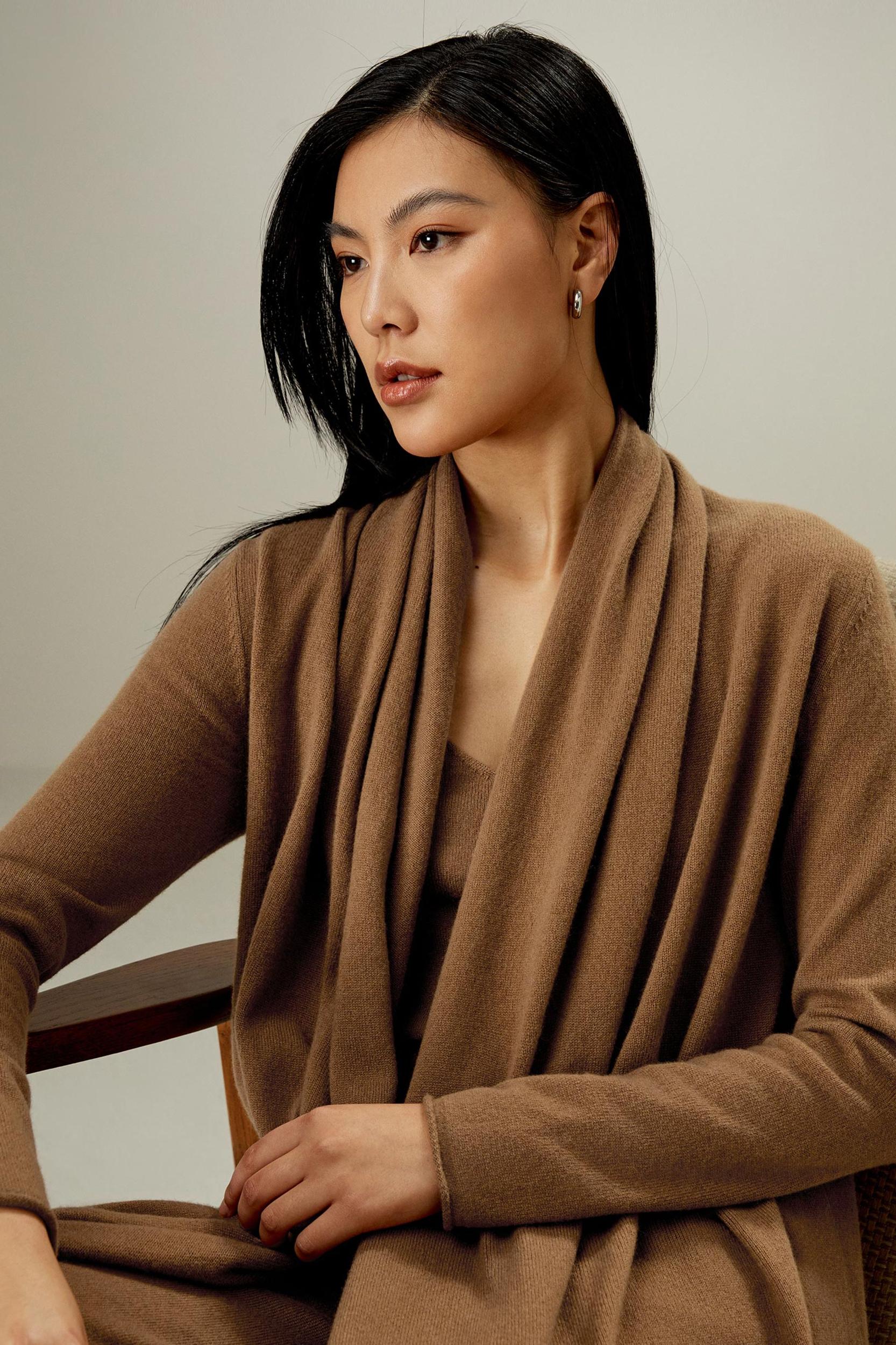 LILYSILK Cashmere Cardigan Women - Toffee Pure Cashmere - Soft Relaxed Fit Cardigan XL Product Image