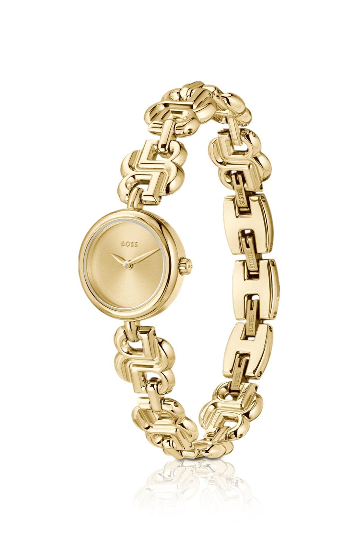 Gold-tone watch with monogram bracelet Product Image