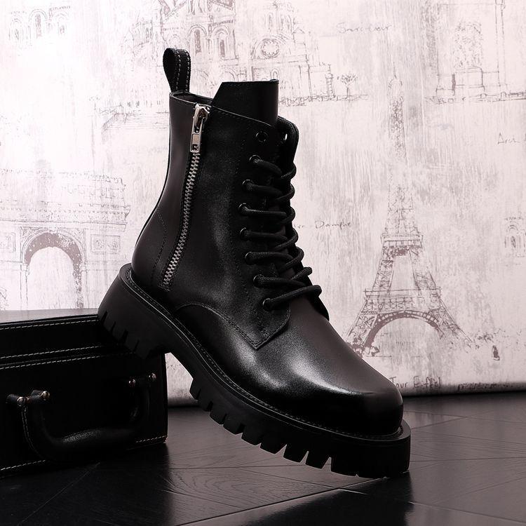 Platform Lace Up Short Boots Product Image