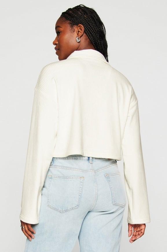 Plush Rib Half Zip Sweatshirt Product Image