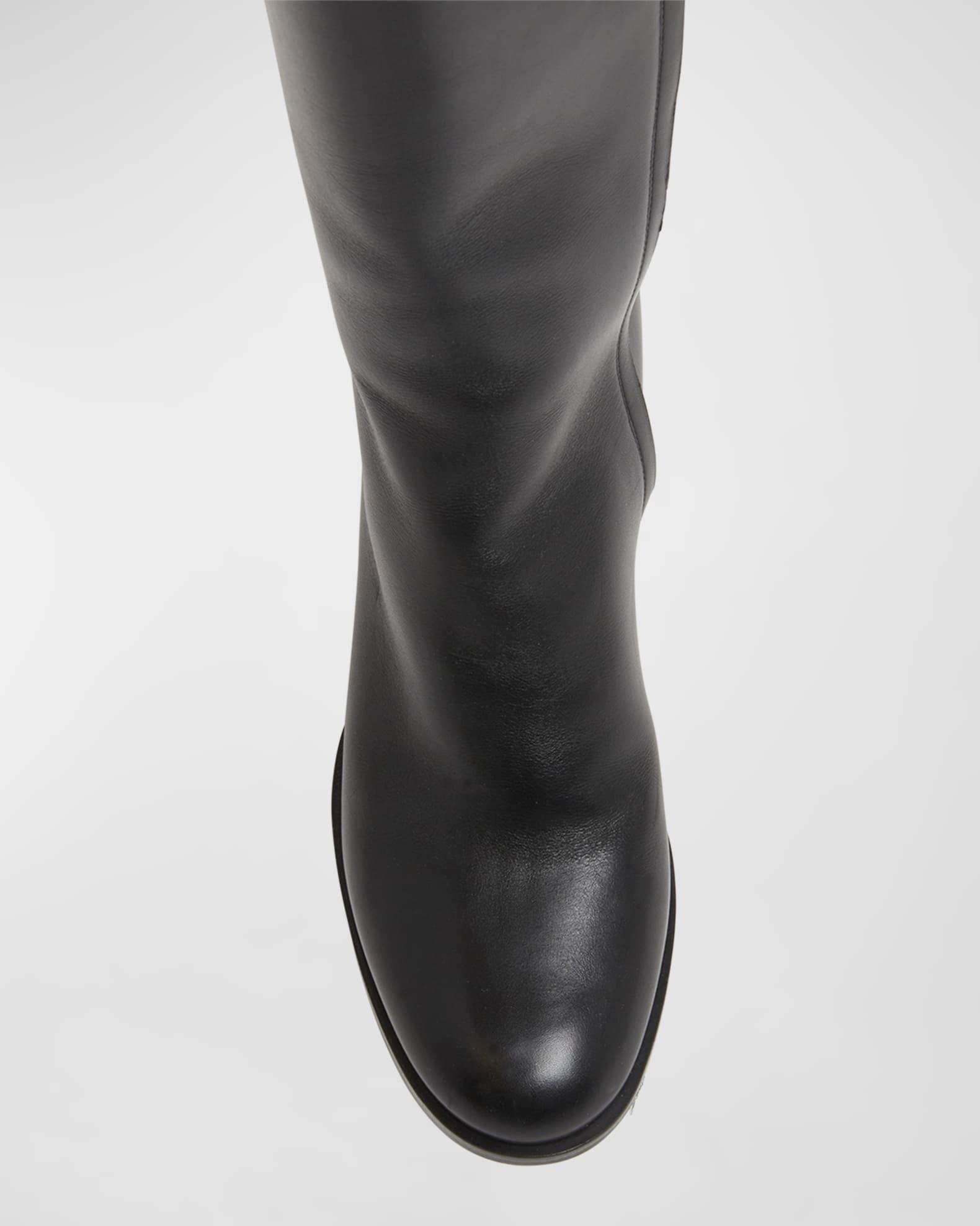 Leather Knee High Boots with V Logo Product Image