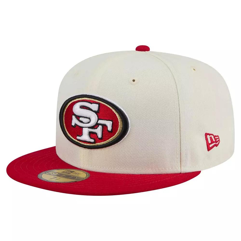 Men's New Era White/Scarlet San Francisco 49ers Main 59FIFTY Fitted Hat,  Product Image