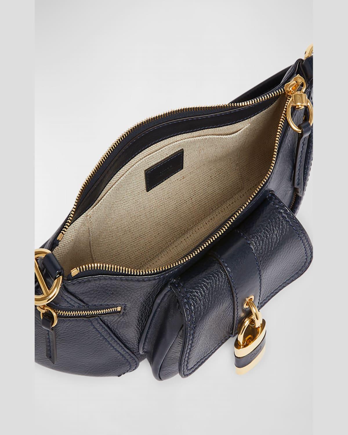 CHLOÉ The 99 Embellished Textured-leather Shoulder Bag In Black Product Image