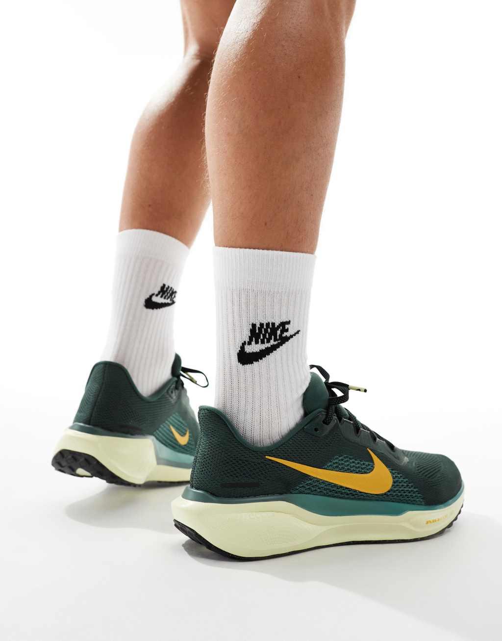 Nike Running Air Zoom Pegasus 41 sneakers in green and yellow Product Image
