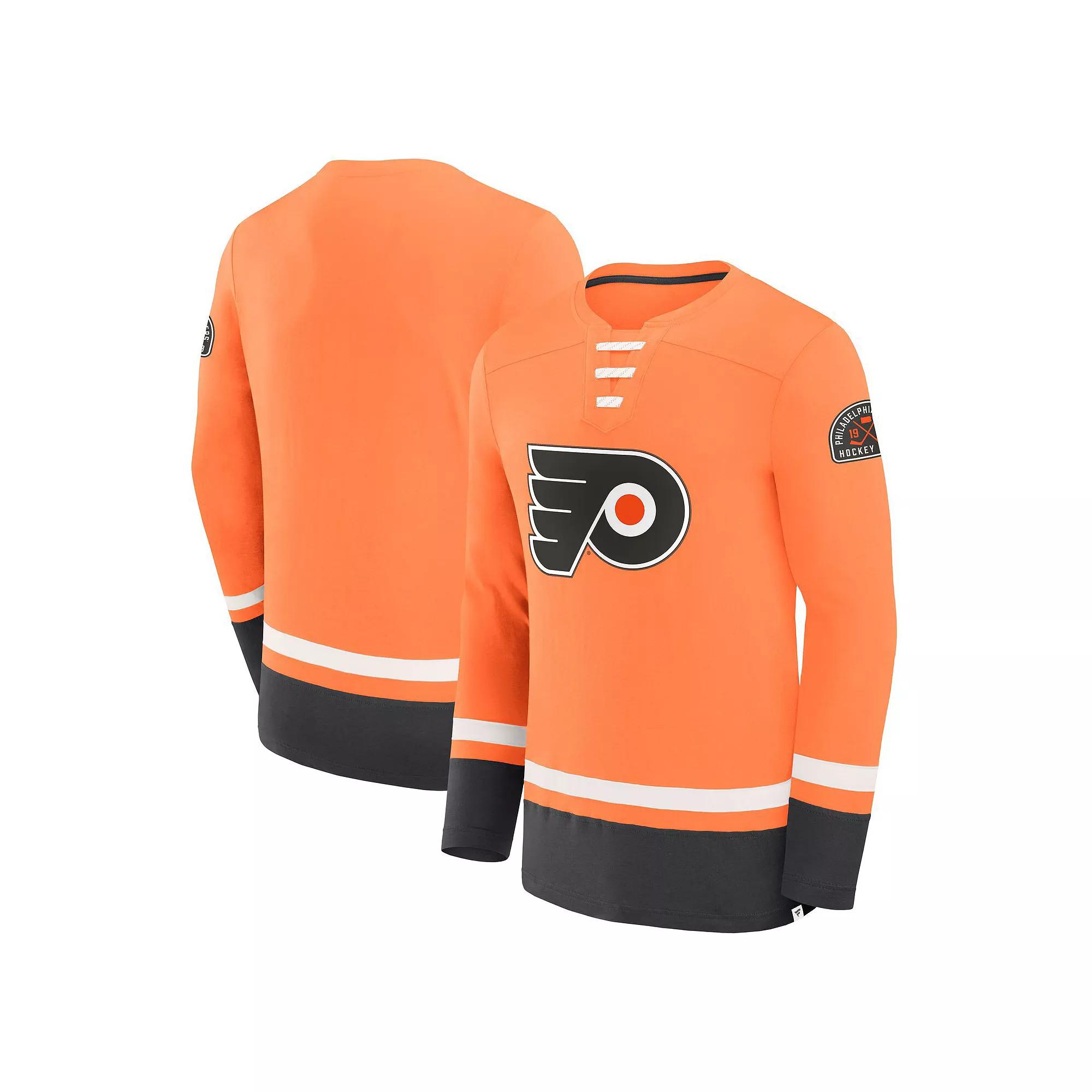 Men's Fanatics Orange Philadelphia Flyers Vintage High Point Long Sleeve T-Shirt,  Product Image