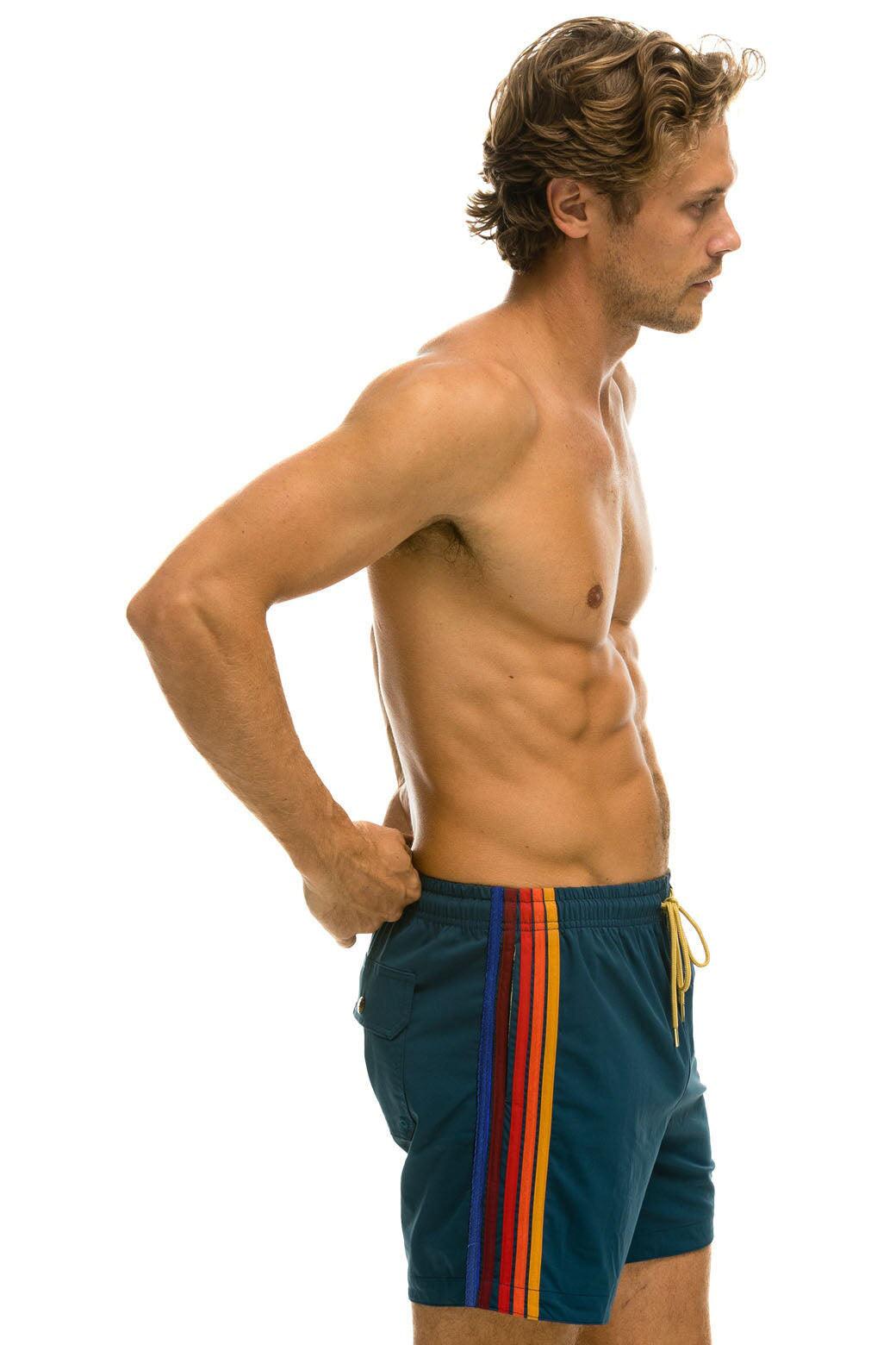 MEN'S 5 STRIPE FLEX SHORTS - DEEP OCEAN Male Product Image