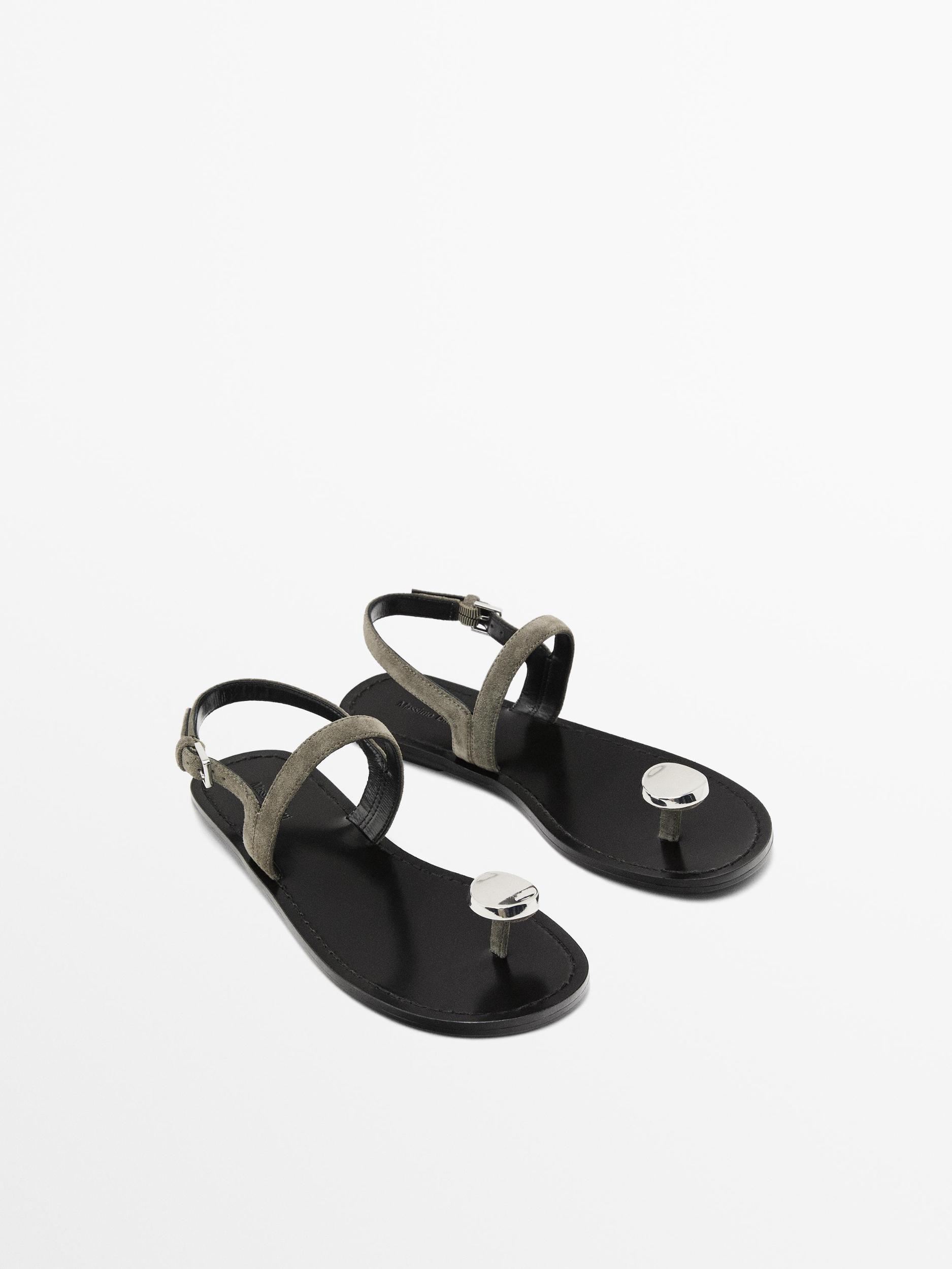 Sandals with metal toe detail Product Image