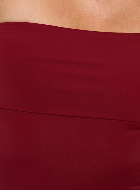 Niner Strapless Bodysuit Burgundy Product Image