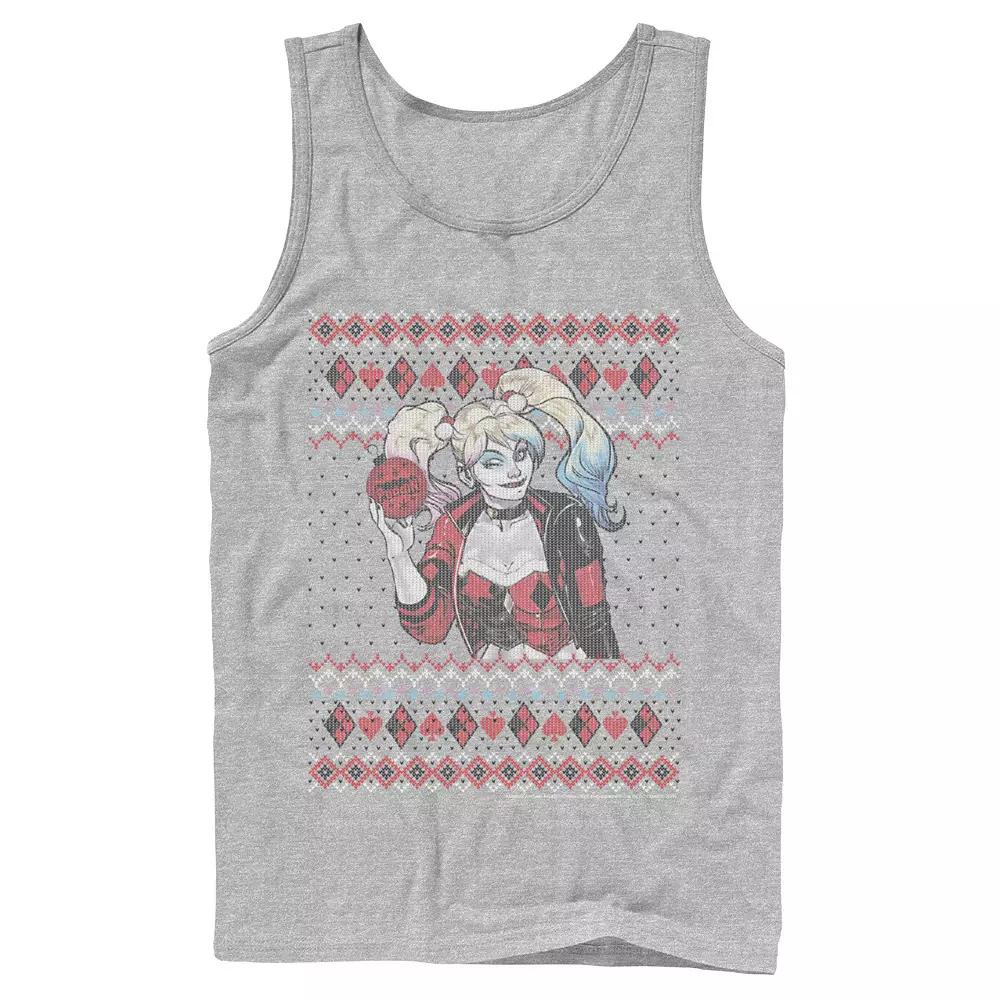 Men's Batman Harley Quinn Ornament Knit Style Tank Top,  Product Image
