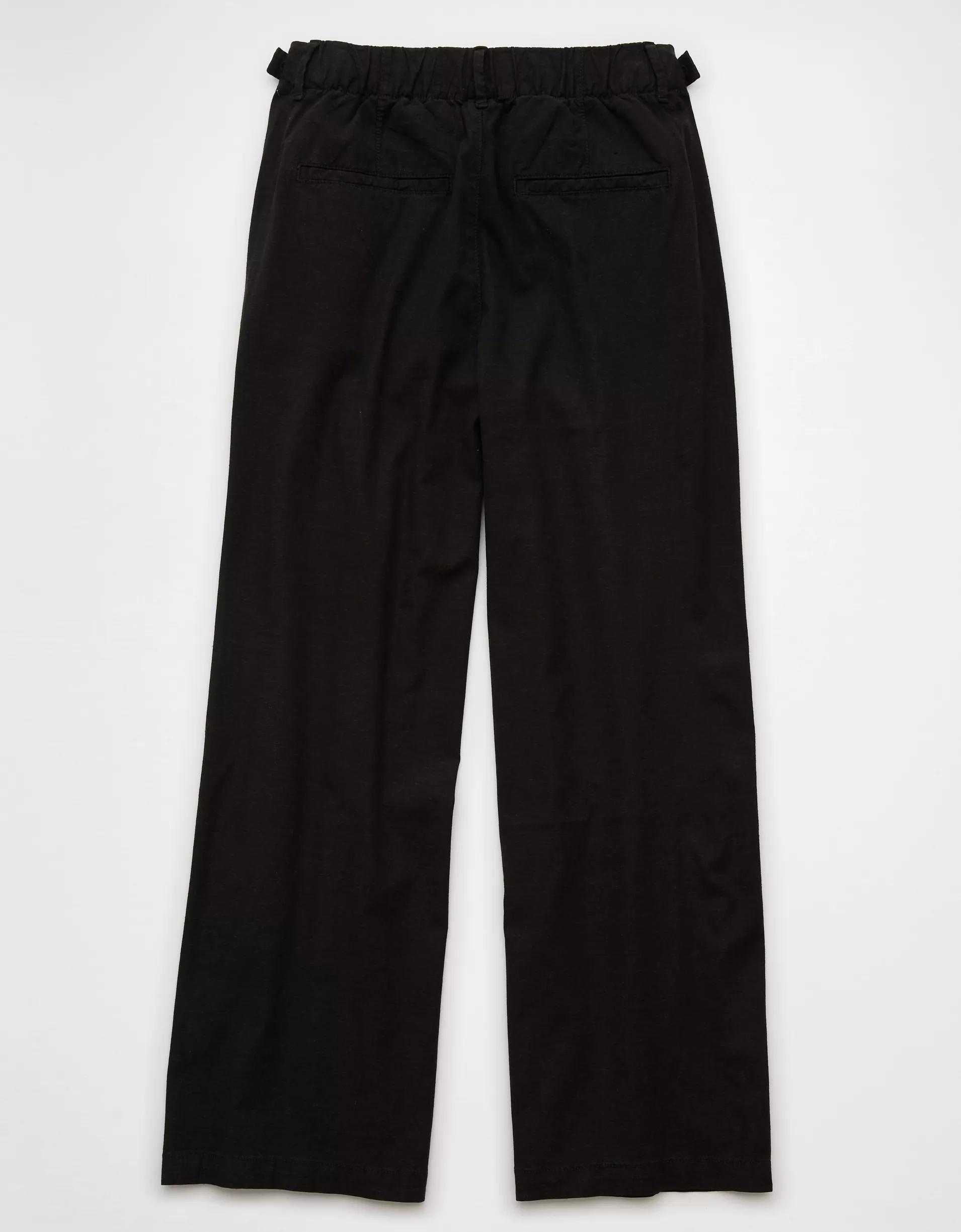 AE Stretch Linen-Blend High-Waisted Wide-Leg Trouser Product Image