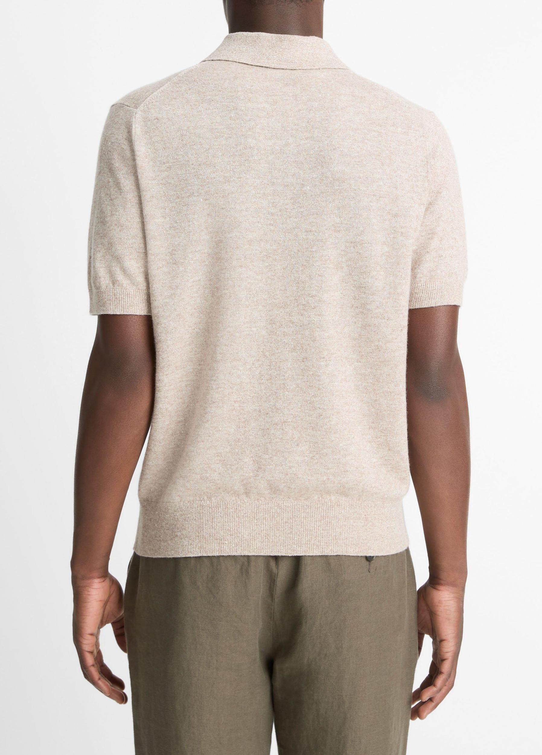Linen, Wool & Cashmere Polo Sweater Product Image