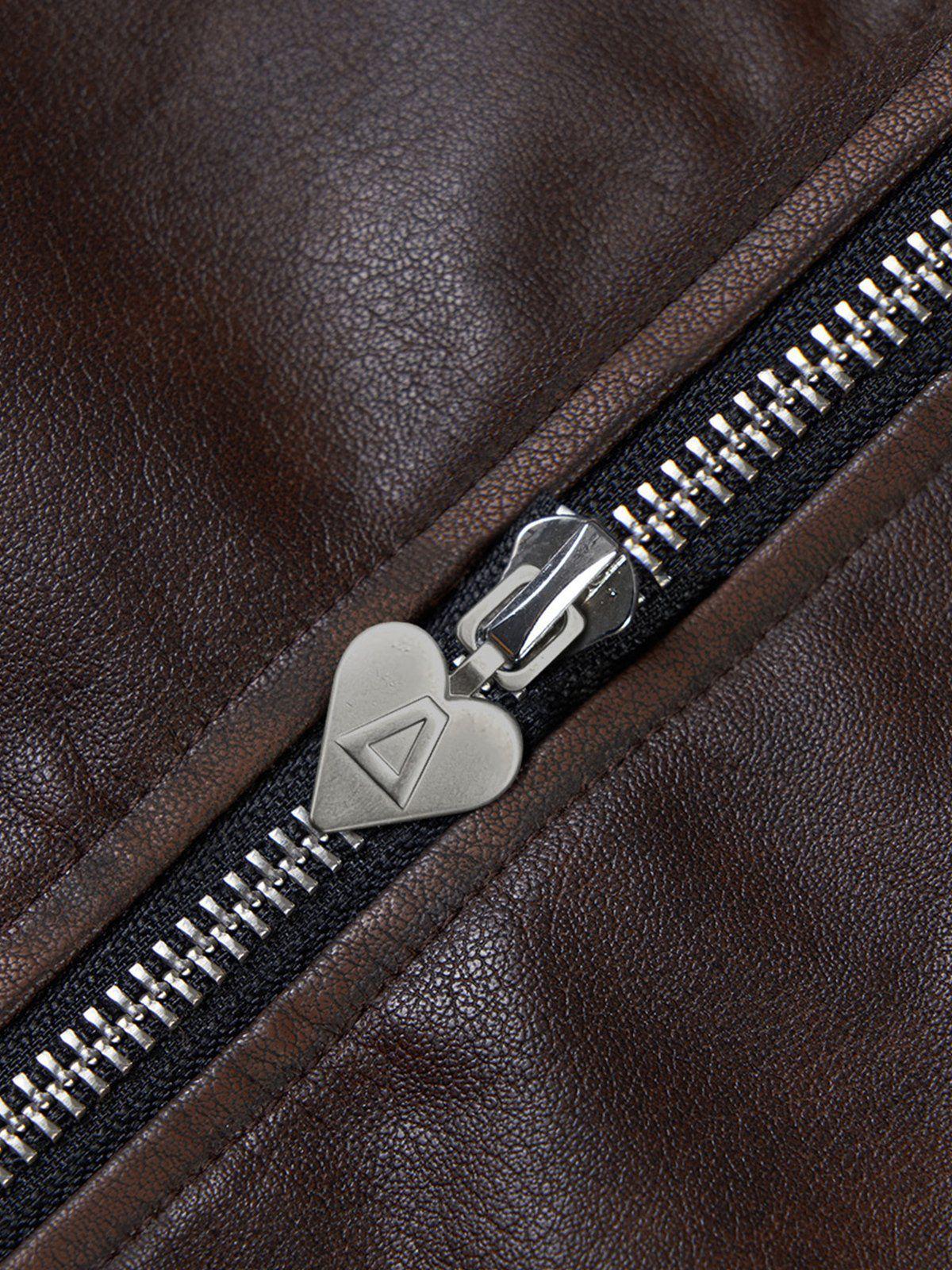 Aelfric Eden Embroidery Faux Leather Jacket Product Image