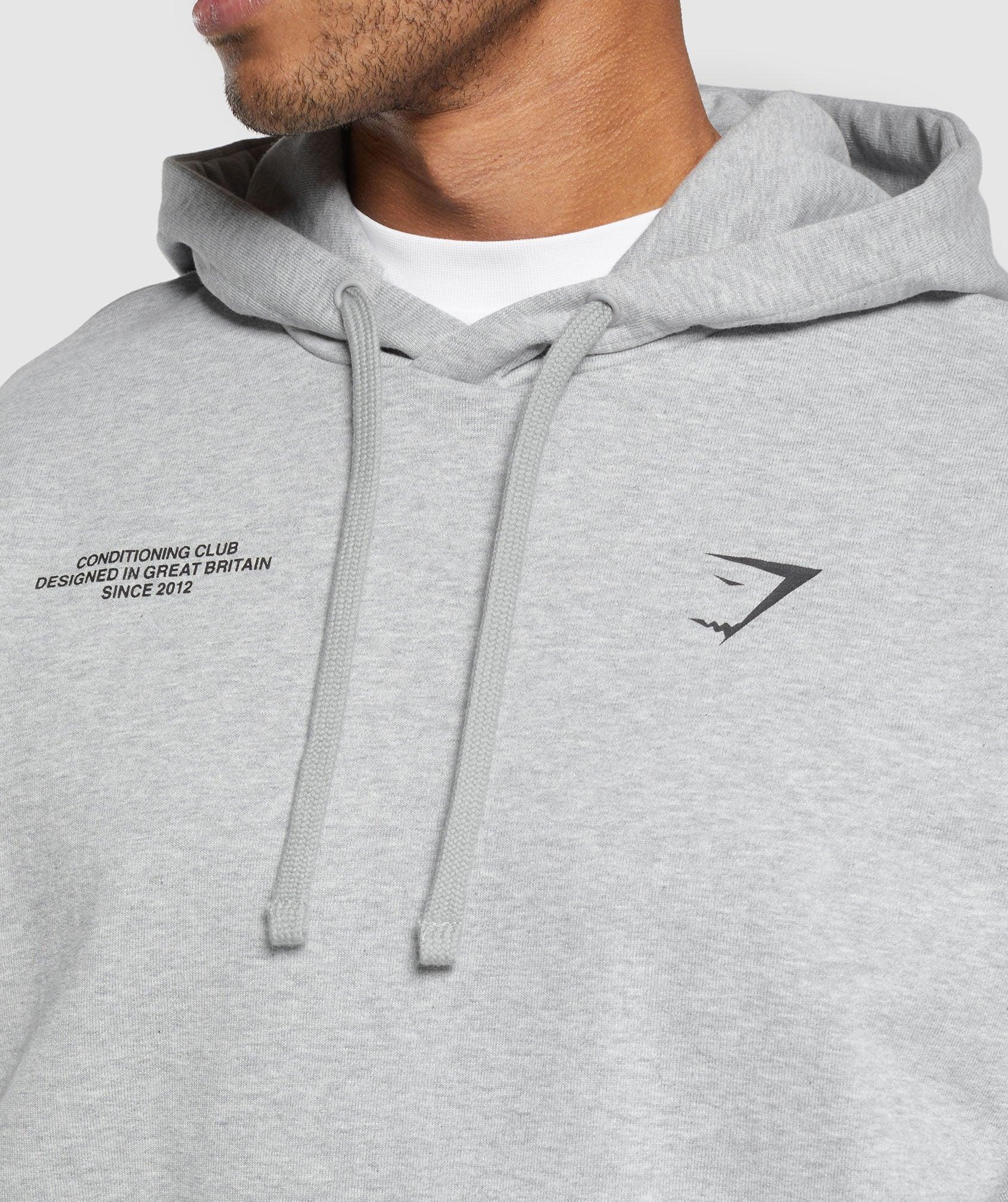 Gymshark Conditioning Club Hoodie - Light Grey Core Marl Male Product Image