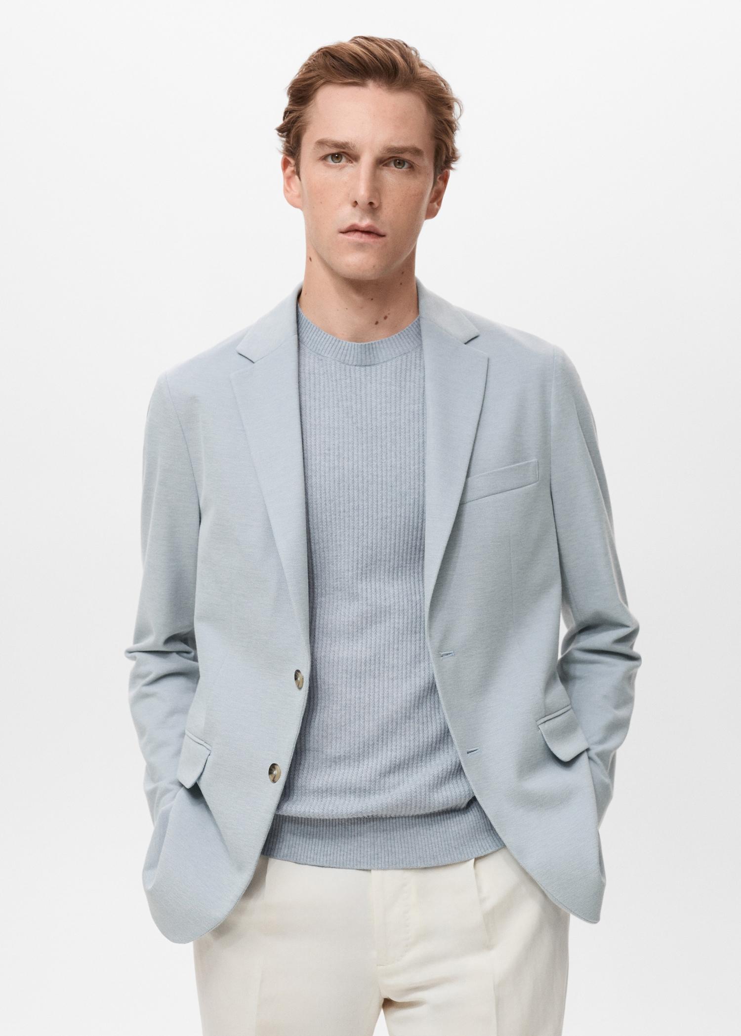 Verner slim-fit cotton blazer - Men | MANGO USA Product Image