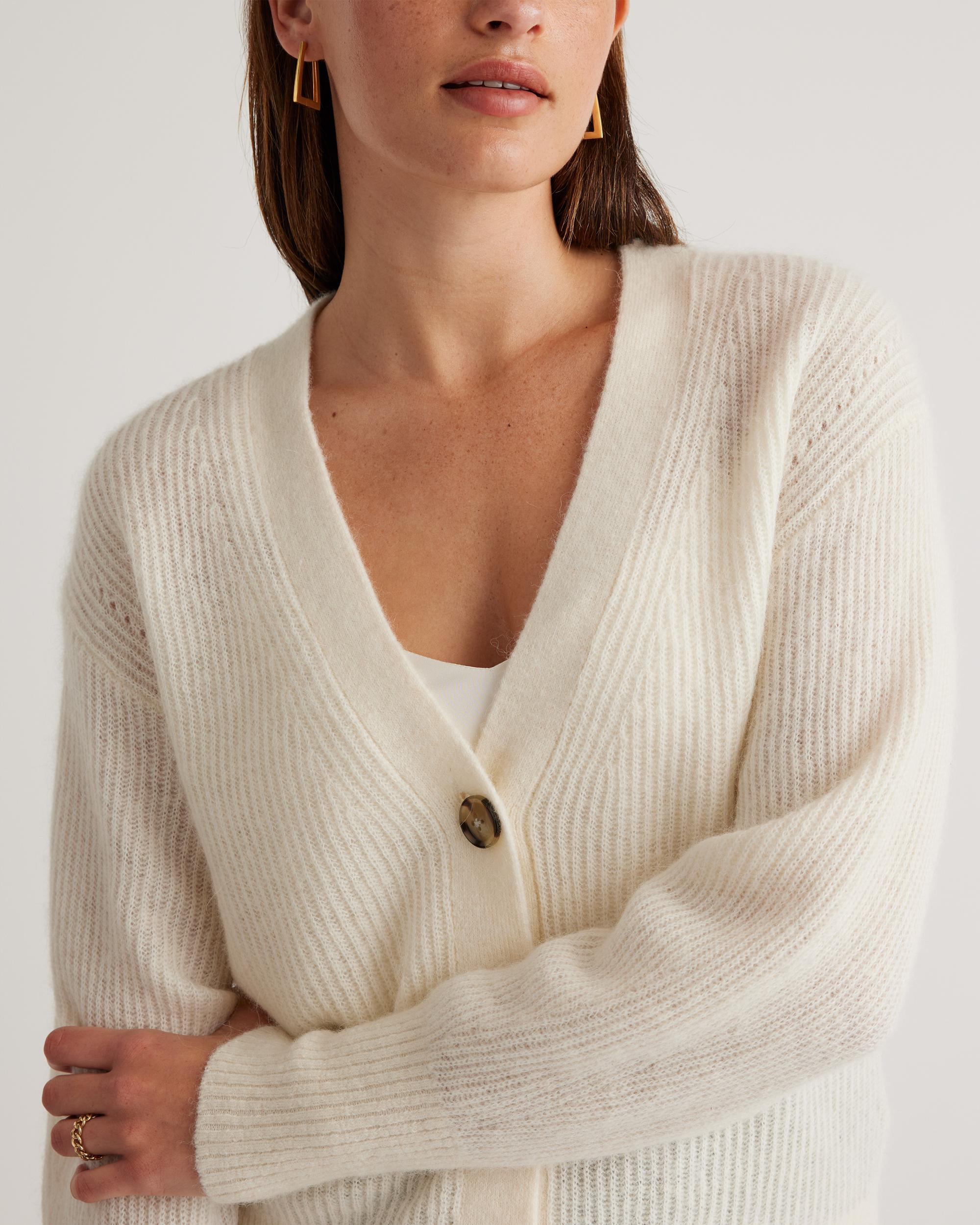 Quince | Women's Alpaca Cropped Cardigan Sweater Size XL Product Image