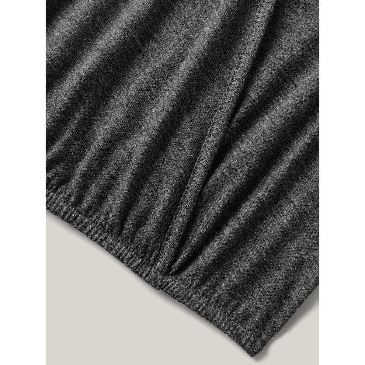 Plus Size Supersoft Stretchy Neck Cut-Out Tank Top Women DimGray Leisure Overlapping V-neck Casual Tank Tops Camis BloomChic 22-24/3X Product Image