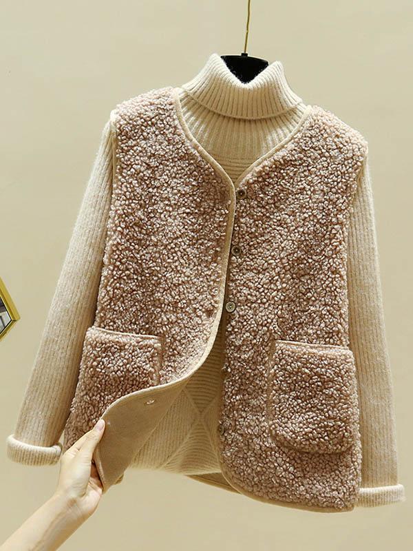 Loose Warm Lambswool Vest  Product Image