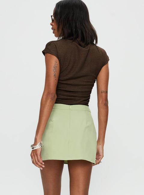 Hosier Twill Mini Skirt Green Product Image