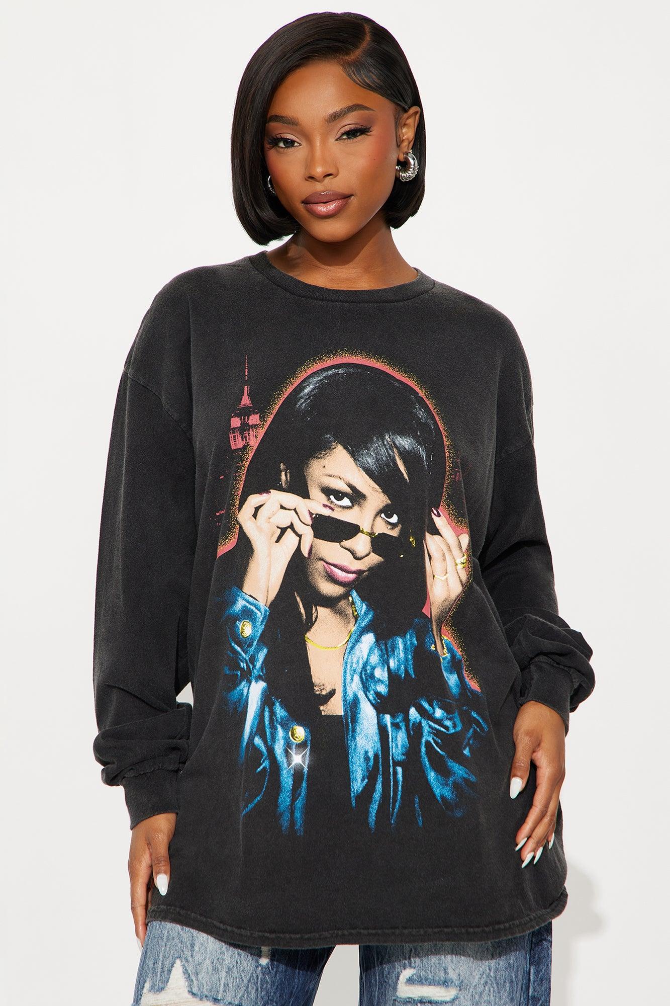 Aaliyah One In A Million Oversize Wash Tee - Black Wash Female Product Image