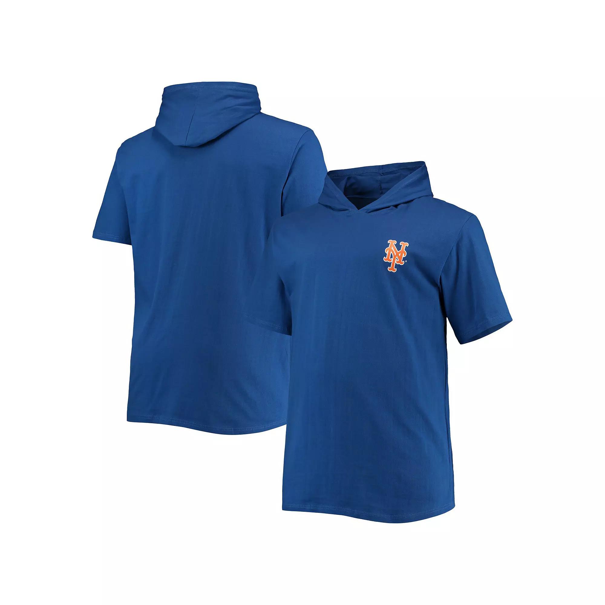 Men's Royal New York Mets Big & Tall Jersey Short Sleeve Pullover Hoodie T-Shirt, Size: 3XLT, Blue Product Image