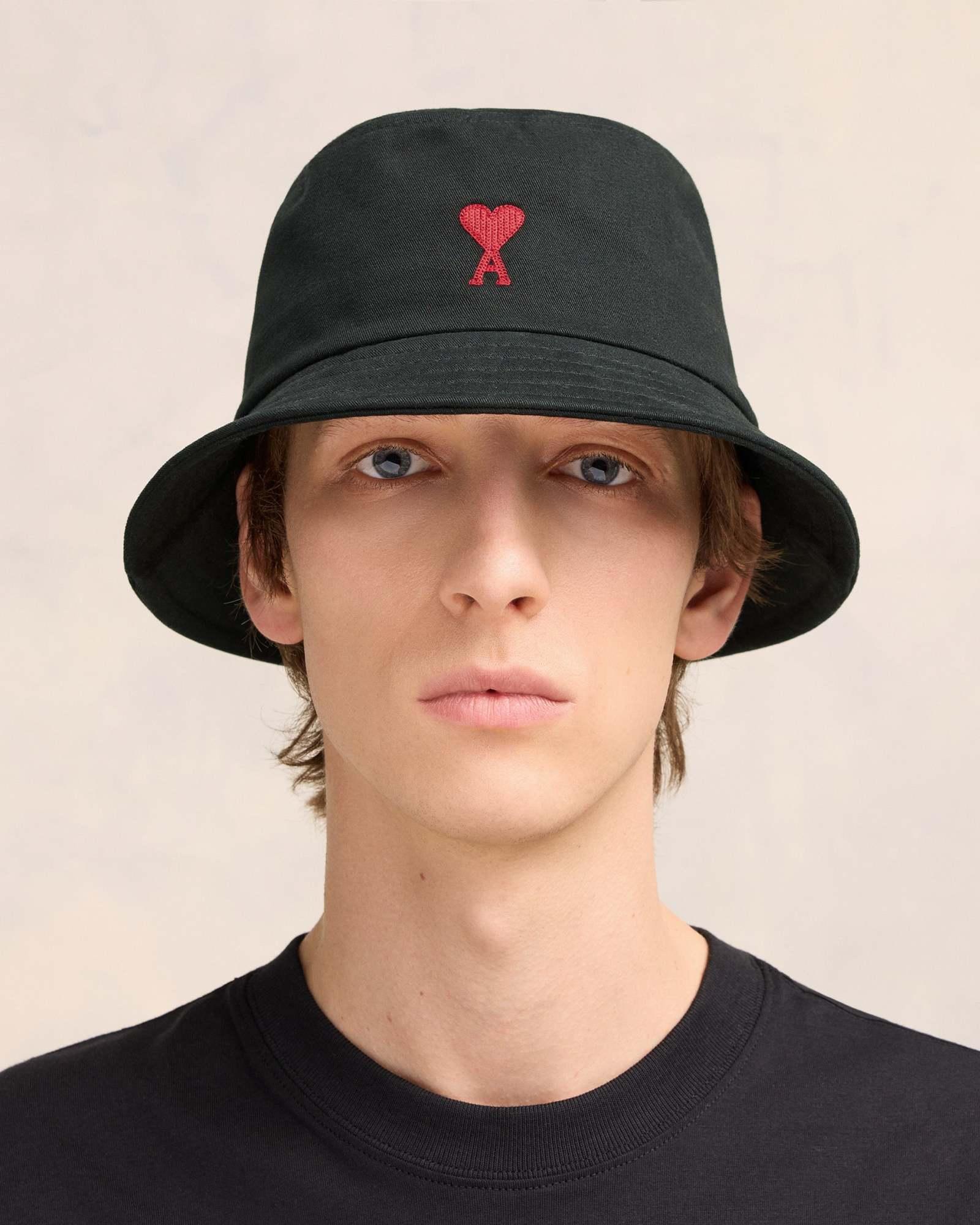AMI ALEXANDRE MATTIUSSI Ami Paris Ami Paris De Coeur Cotton Bucket Hat In Black Product Image