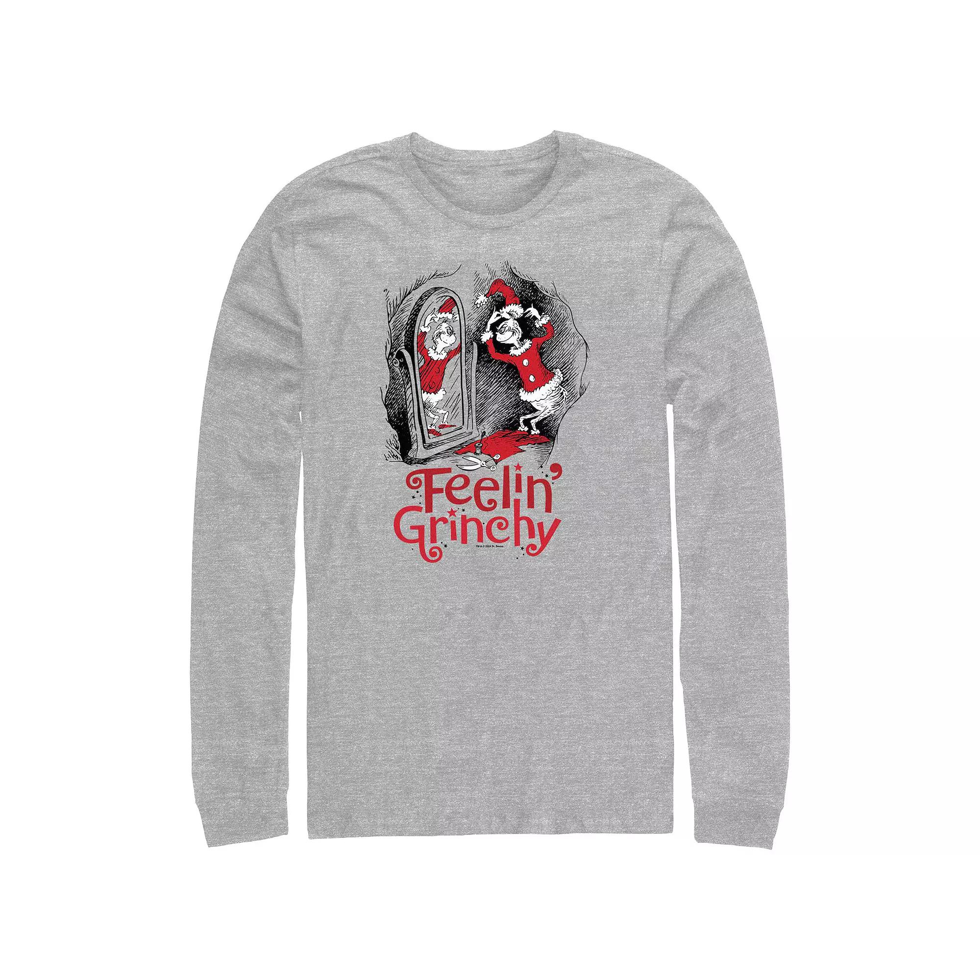Big & Tall Dr. Seuss Feeling Grinchy Long Sleeve Graphic Tee, Men's,  Product Image