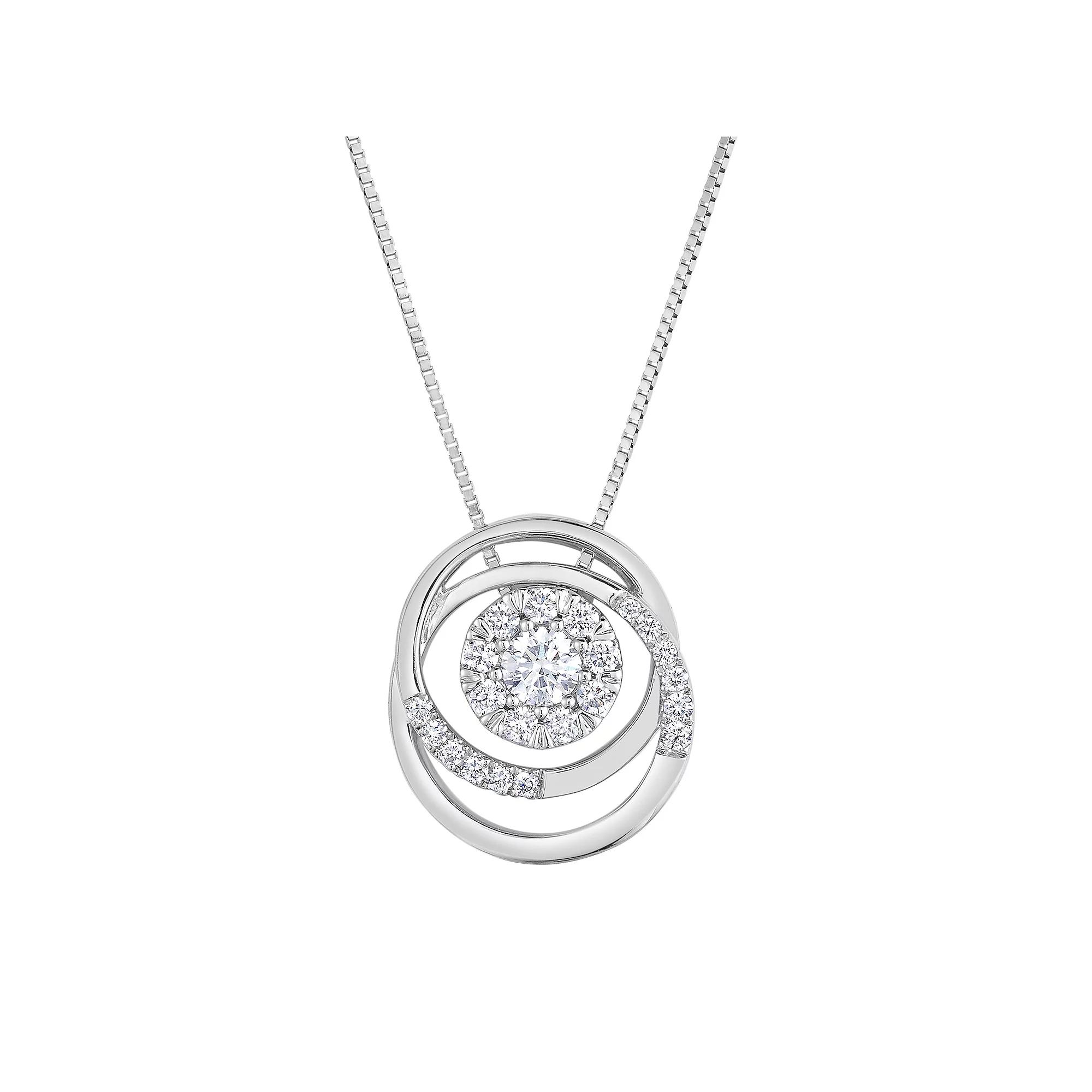 1/4 Carat T.W. Diamond 10k White Gold Pendant Necklace, Women's, Size: 18" Product Image