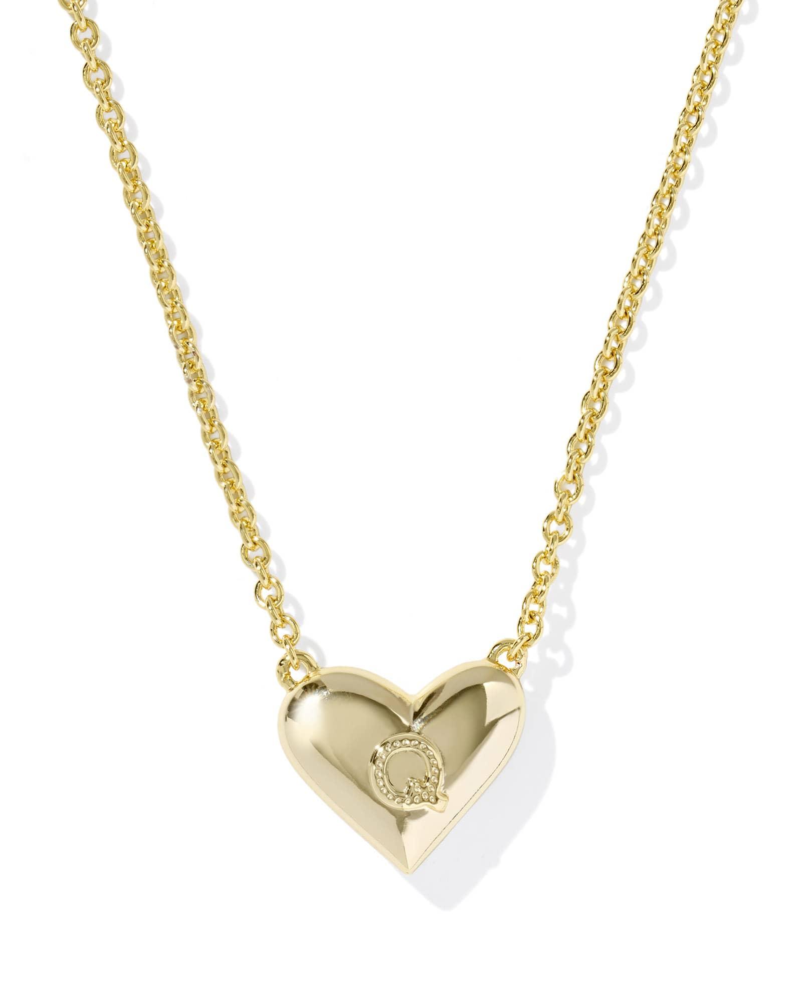Ari Heart Letter G Gold Short Pendant Necklace Product Image