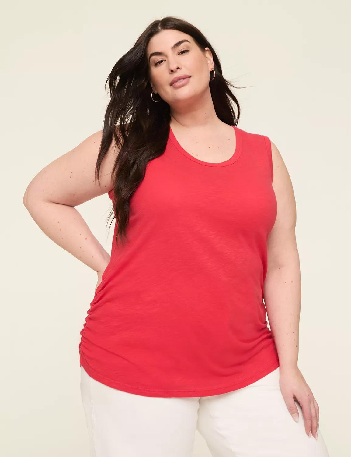 Scoop-Neck Side-Ruched Tank Product Image