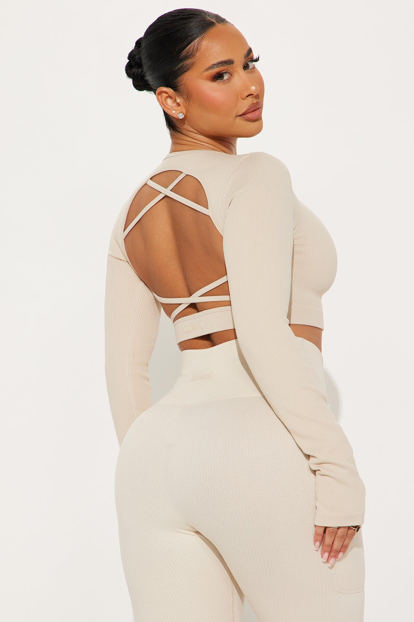 Resistance Effortless Seamless Active Top - Light Taupe Product Image