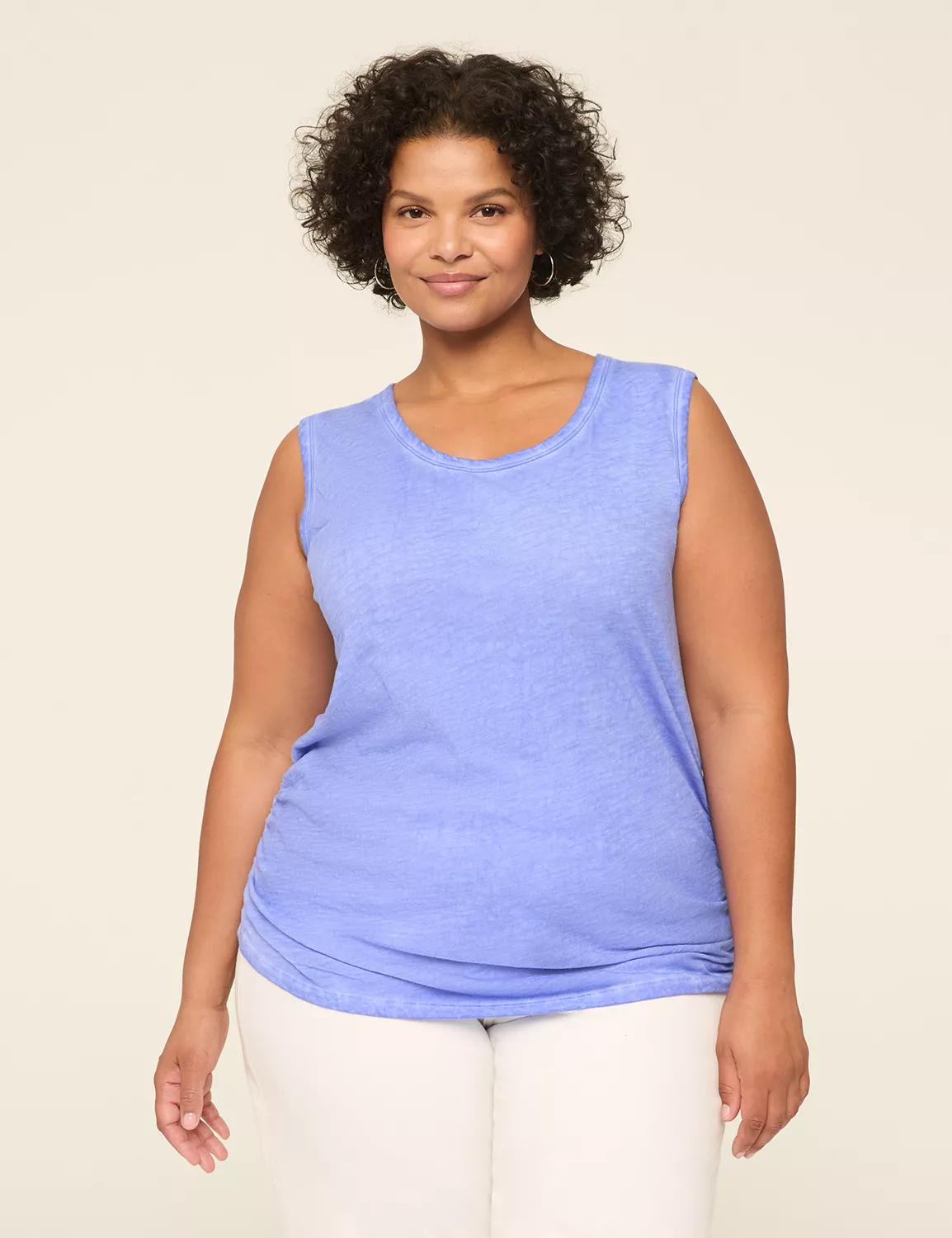 Scoop-Neck Side-Ruched Tank Product Image