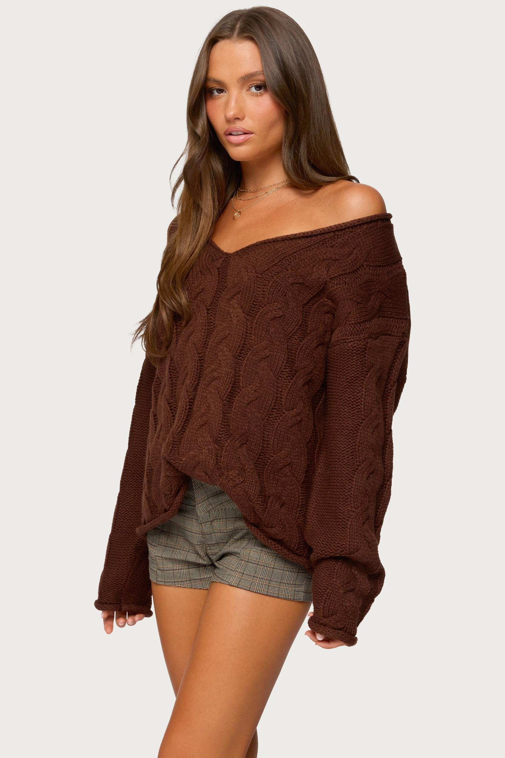 Inga Oversized Cable Knit Sweater Product Image