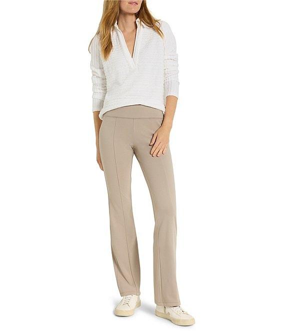 NIC + ZOE Textured Stripe Polo Collar V-Neck Long Sleeve Top Product Image