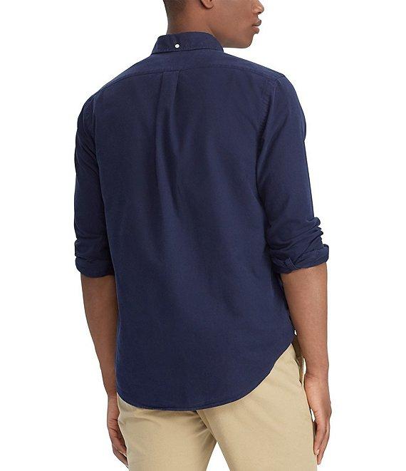 Polo Ralph Lauren Big & Tall Solid Garment-Dye Oxford Long Sleeve Woven Shirt Product Image